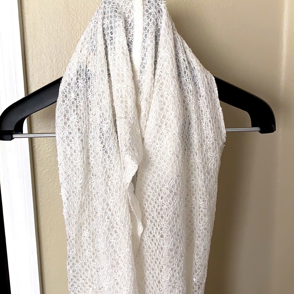 BOGO 2 x $10 NWT “White Mesh Loop Scarf”